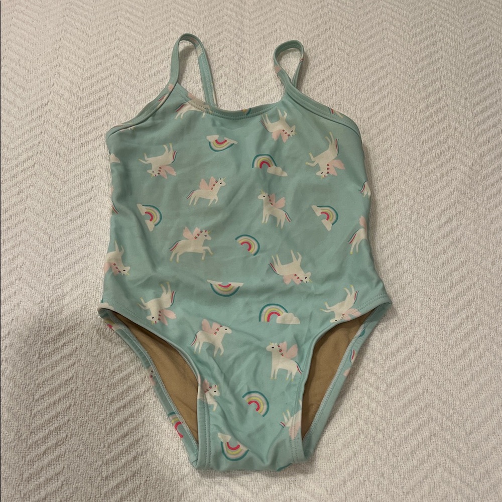 Old Navy Kids Swim One Piece - Mint with Unicorns and Rainbows